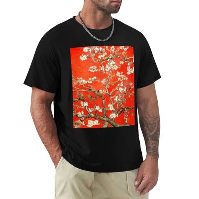 Red Almond Blossoms Van Gogh New Color Edit TShirt Customs Design Your Own Fashion Shirts Men Clothings