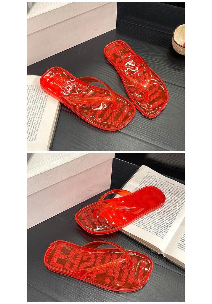 Korean Style Transparent Jelly Flip-Flops for Women - Summer Crystal Beach Slippers