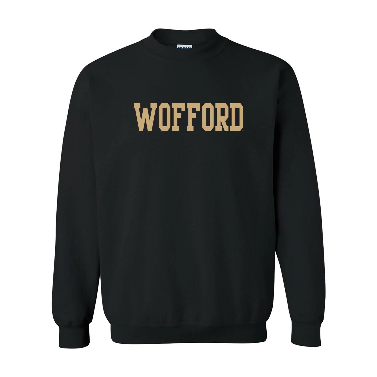 Wofford Terriers Basic Block Licensed Crewneck Sweatshirt - Black S