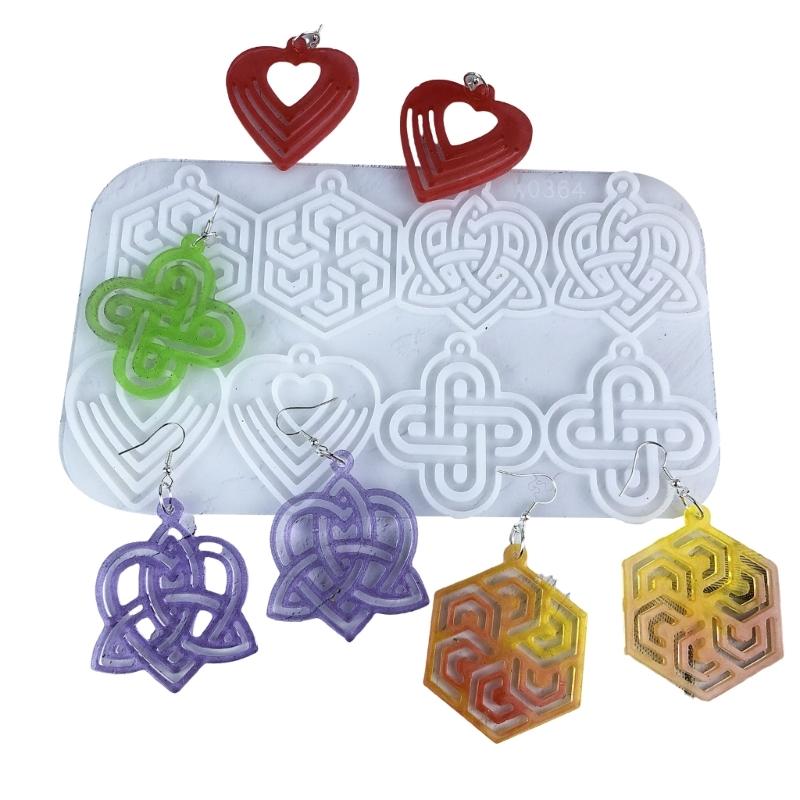 

Sturdy Silicone Earring Mould Featuring Celticed Knot Designs Suitable for Jewelry Designers and Craft Supplies 1