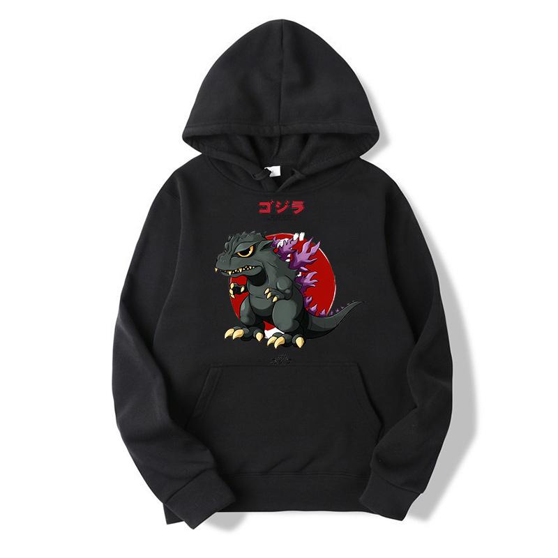 Godzilla Sweatshirt Adult Spring Autumn Hoodie with Hat Women Long Sleeve Clothes Pocket Cool Print Pullover Monster Clothes