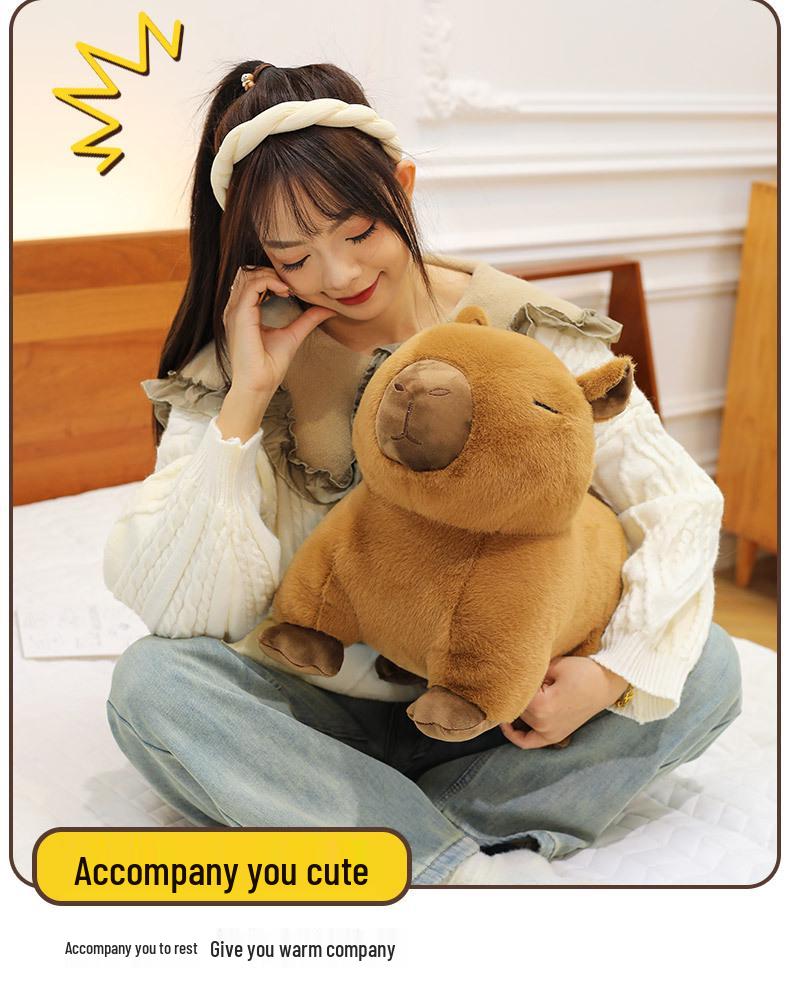Capybara Plush Toy: Cute Lying Down Capybara Stuffed Animal Pillow - Perfect Birthday Gift Doll
