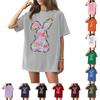 Damen Rundhals Bedrucktes Kurzarm T-Shirt Top
