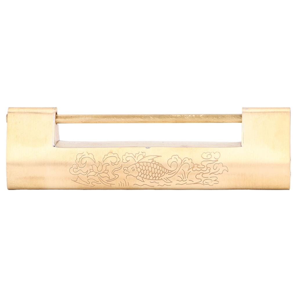Brass Antique Padlock 8cm Spacing Delicate Chinese Old Style Jewelry Box Padlock with Key