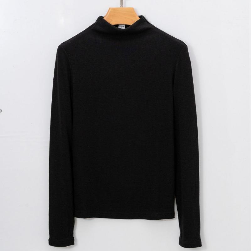 Nouă primăvară, vară, toamnă, cu gât rotund, cu mânecă lungă, tricou simplu, de înaltă calitate, pentru femei, tricouri de bază elastice, topuri casual pentru femei, tricou subțire