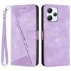 Leather Protective Cover for Xiaomi Redmi 12 4G,Triangle Imprint Wallet Stand Phone Case with Strap