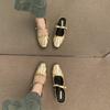 Silver bag head half slippers women's shoes wear 2025 new summer French Mary Jane half a word with single shoes