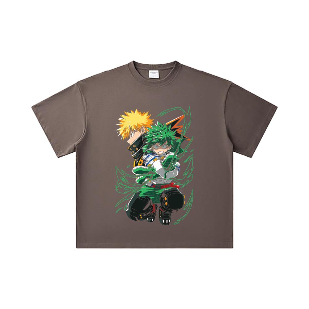 260 GSM Double Yarn 32 Count 100% Cotton My Hero Academia V21 Print Unisex Heavy Cotton T Shirt… More