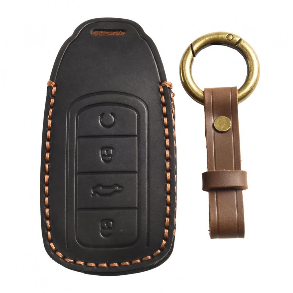 Autoschlüsselhülle 4 Tasten Schwarz Für Chery Omoda 5 Leder