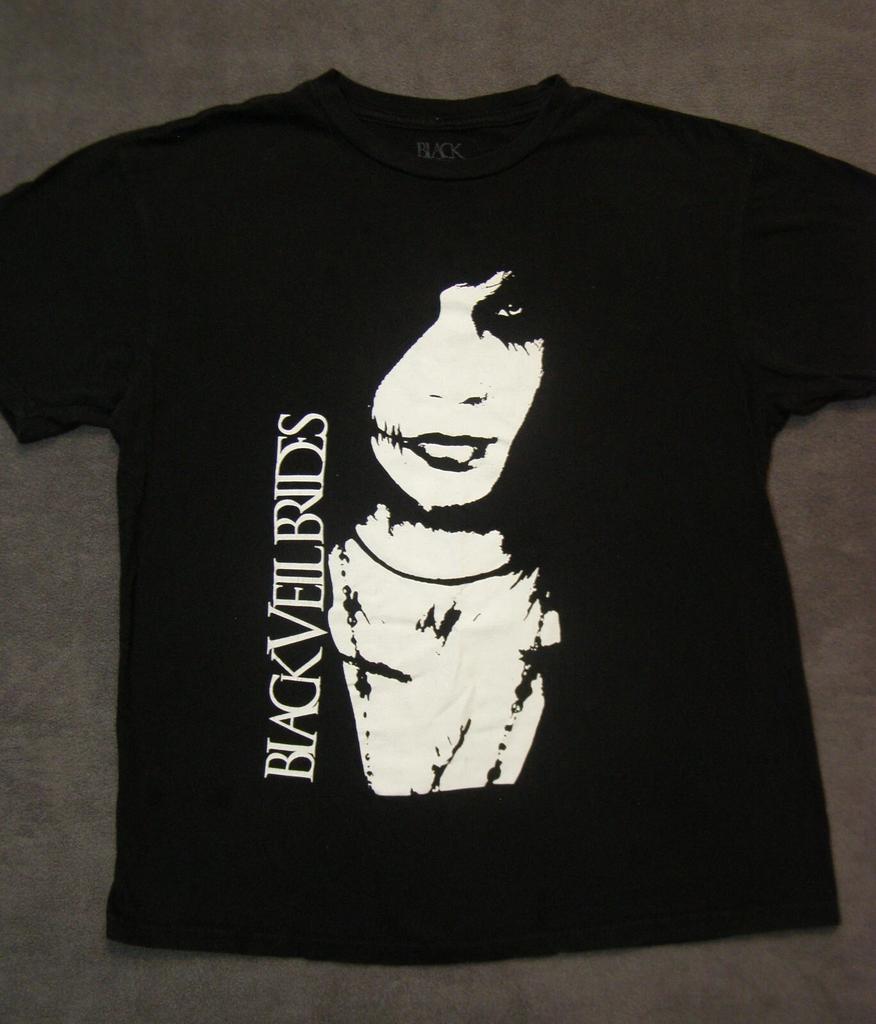 SALE Black Veil Brides Konzert Tour T-Shirt Andy Biersack Weiß auf Schwarz Shirt