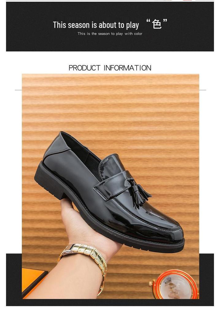 Men's Retro British Style Leather Tassel Loafers: Slip-On Casual Dress Shoes In Large Sizes