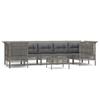 8 piece Garden Lounge Set with Cushions Grey Poly Rattan