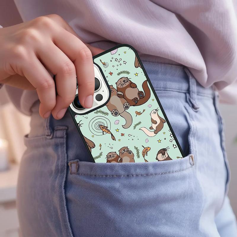 Sea Otter Animal Phone Case For iPhone 17 Air 15 16e 14 13 Pro Max Coque 12 11 Pro Max PLUS cover