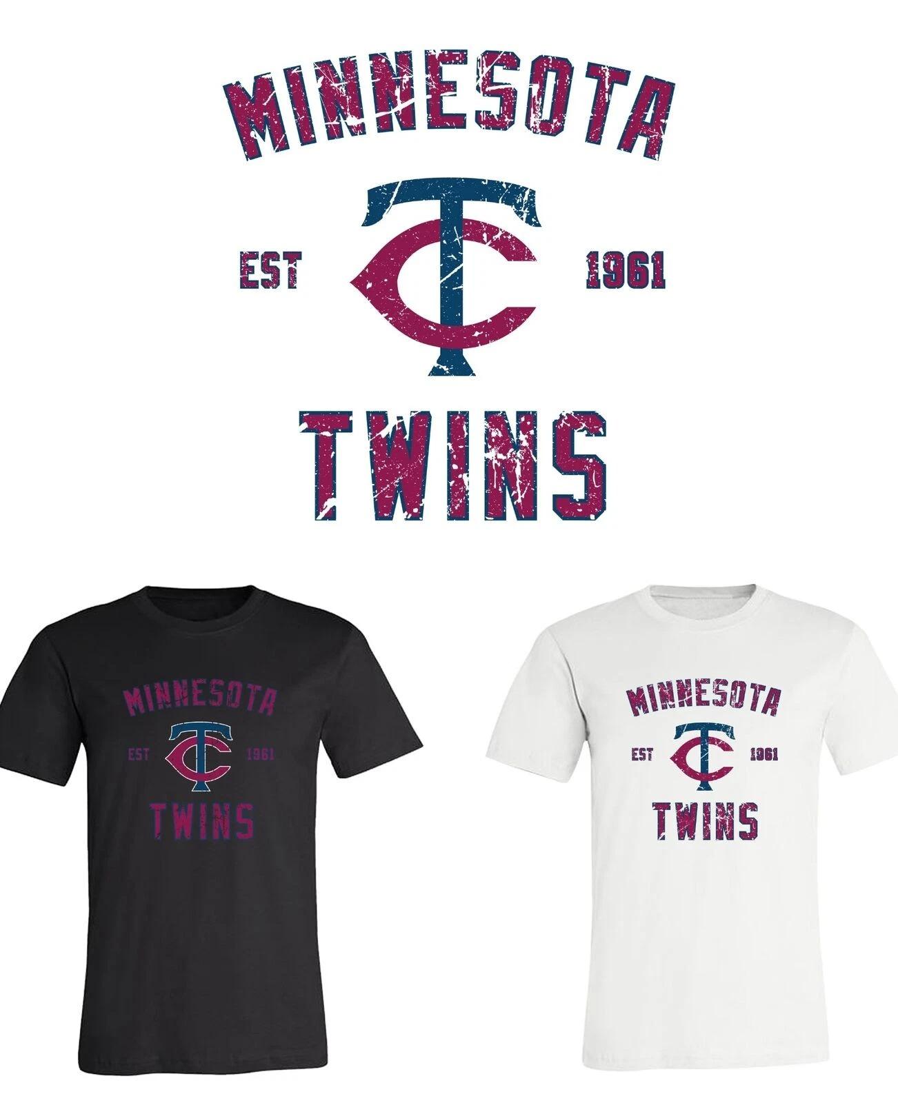 Minnesota Twins Est Distressed logo T-Shirt Sizes Youth-Adult 6XL FAST Ship! S