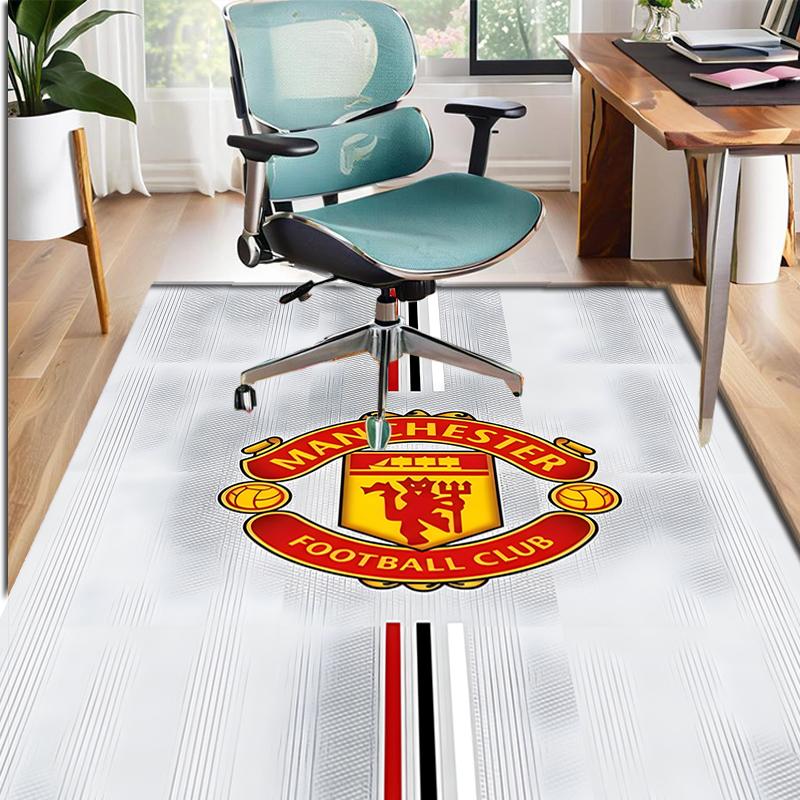 Manchester United F.C Pattern Rug, Indoor/Outdoor Mat, for Picnic, Gameroom, Bedroom, Office, Living Room, Home Decor Carpet, Birthday Gift