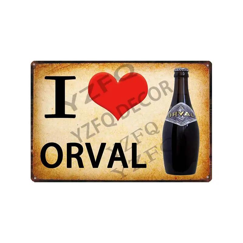 30X20CM Hoegaarden Orval Chouffe Beer Tin Sign - Vintage Metal Plate, Perfect for Bar/Pub/Kitchen/Home/Coffee Wall Decor Poster