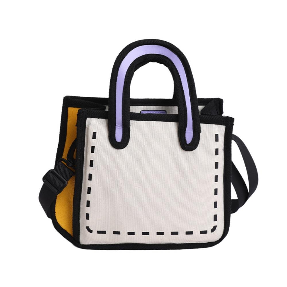 

Nylon Comic Shoulder Bag Canvas Graffiti Messenger Bag Cute 2D Anime Tote Bag Students