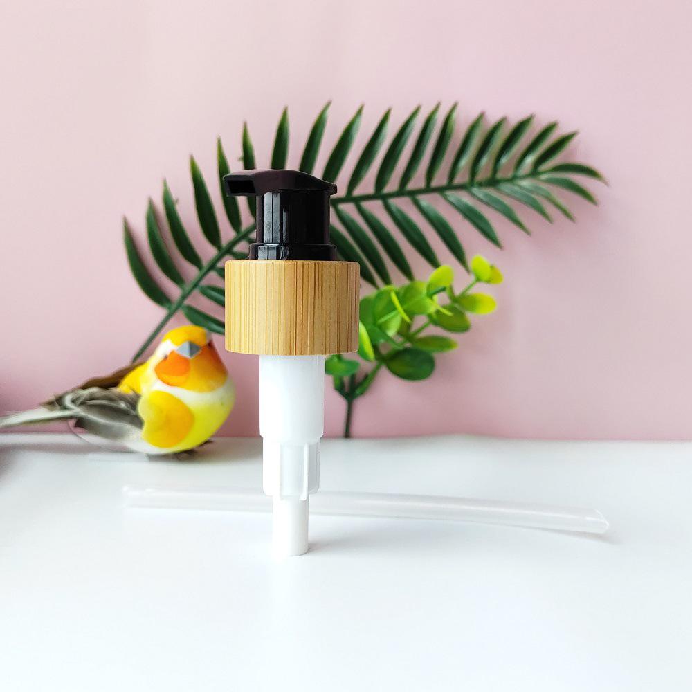 

Black and White Bamboo Wood Lotion Pump & Cap for Shower Gel and Shampoo Bottles 24/410 Pump