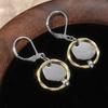 Vintage Round Inlaid Mitation Pearl Earrings Hollow Geometric Dangle Earrings Women  Concise Banquet Jewelry Accessories