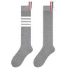 TB Four-Bar Grey Mid-Calf Cotton Women's Japanese Trendy Spring/Summer College Style Socks