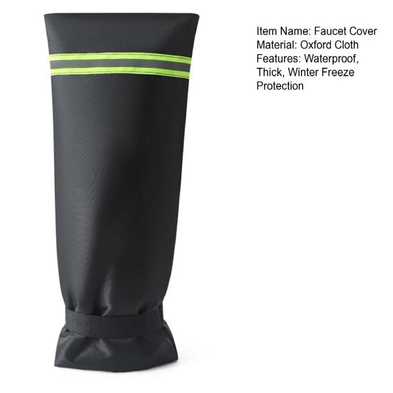Winter Outdoor Faucet Cover Waterproof Oxford Cloth Reusable Garden Lawn Hose Bib Outside Faucet Freeze Protection Black Insulation Cover