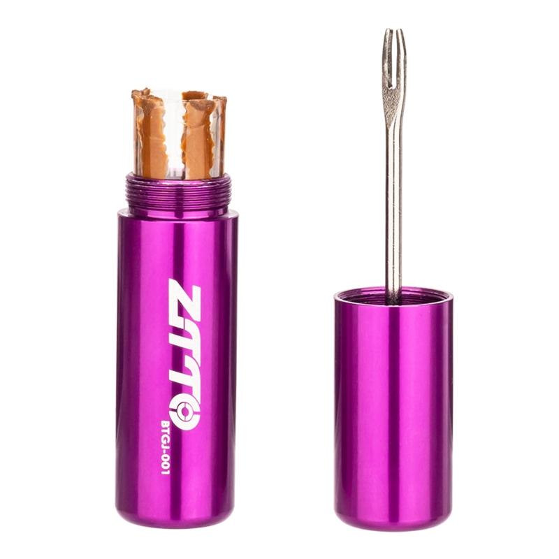 Tubeless Bike Tire Repair Kit for Road Bicycle Mountain Bike Tires Fix a Puncture or Flat Canister Plugger Tool for W/ P