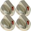 4Pcs Stove Control Knobs Stainless Steel Universal Gas Stove Replacement Control Switch Button Handle Ome Kitchen Cookers
