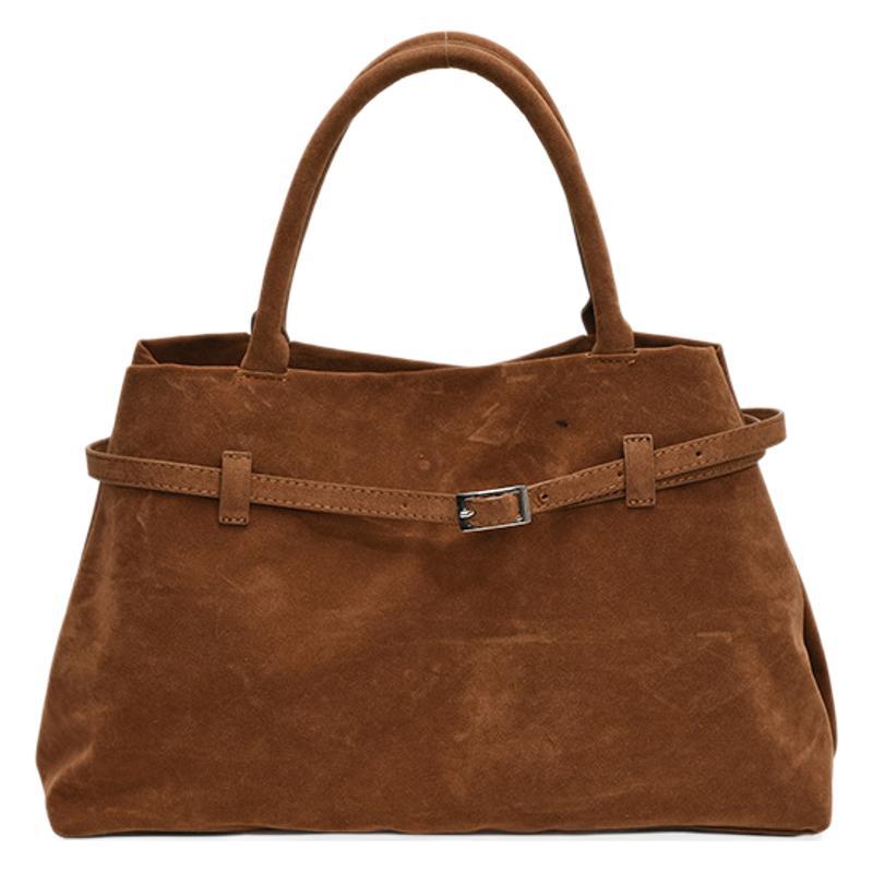 Retro premium women's bag 2025 new large-capacity suede tote bag simple commuter handbag