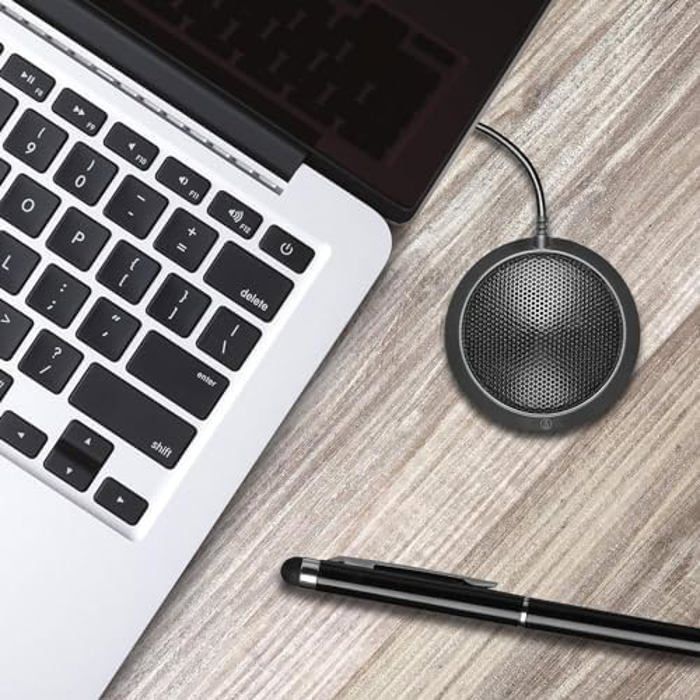 Microphone Omnidirectionnel À Condensateur Audio-Technica ATR4697-USB - Noir - Pour Réunions Et Visioconférences