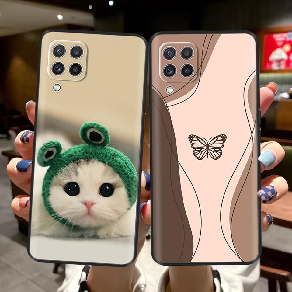 For Samsung Galaxy A12 Case Soft Love Heart Soft Liquid Silicon Back Covers For Samsung A12 Case GalaxyA12 A 12 Protection Shell