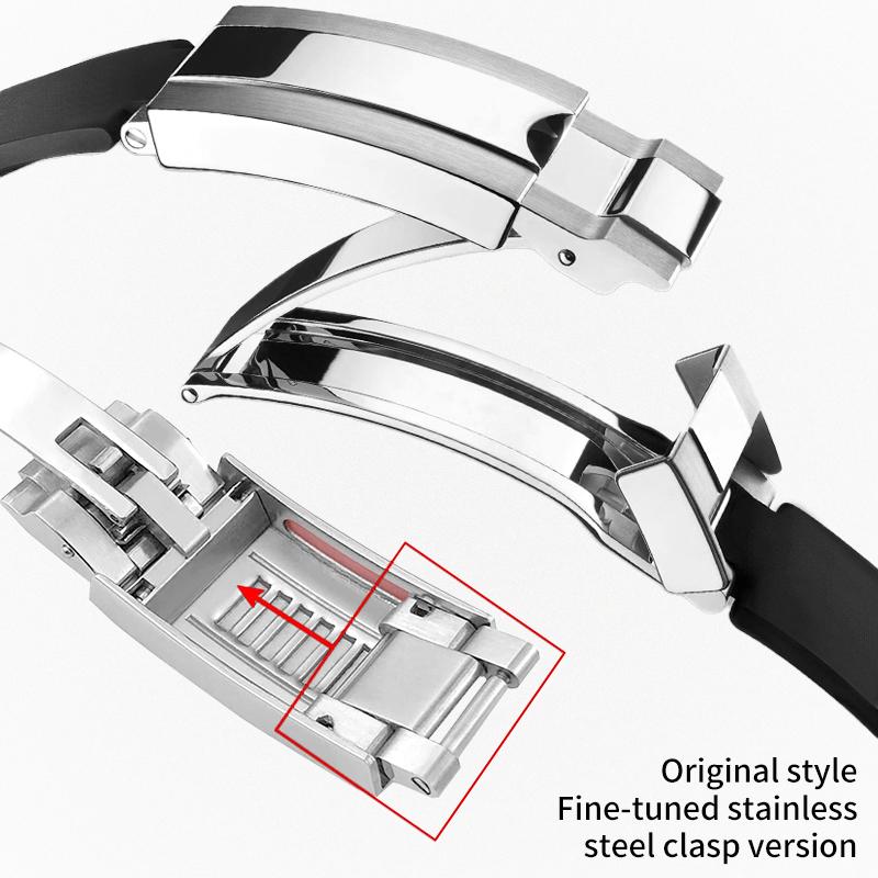 20mm Arc joint watch Strap For Rolex Genuine Leather watchband Submariner Daytona GMT men Original Style cowhide watch bracelet