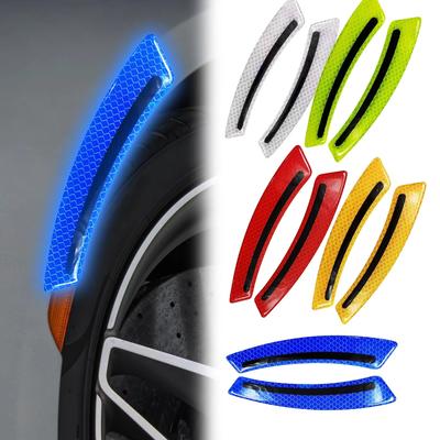 2pcs Safety Stickers Car Reflective Decorative Stickers ,collision Strip Wheelbrow Sticker