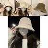 Stylish Warm Lamb Wool Bucket Hat For Winter Cute Cozy Fuzzy Fisherman Hat For Women