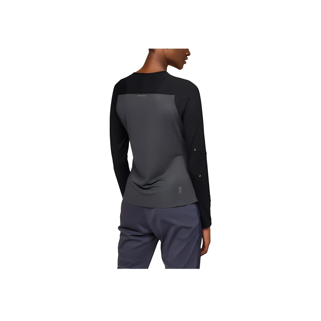 On Performance Lg Sleeve Breathable Round Neck T-Shirt Women Tops Black Eclipse 1WE10320106