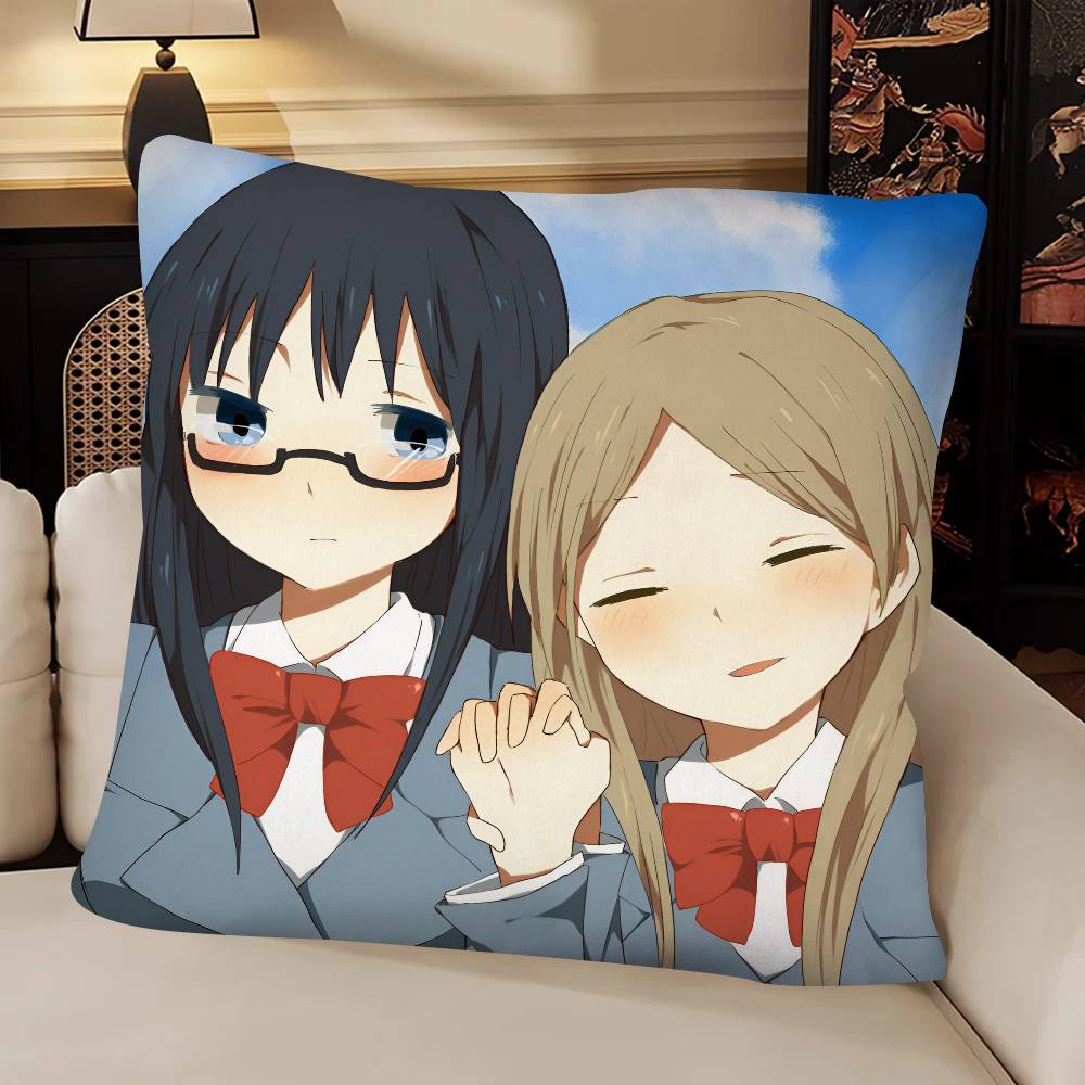 Anime Sasameki Koto Pillow Case Fashion Square Pillowcase Bedroom Sofa Room Ins Decoration Leisure