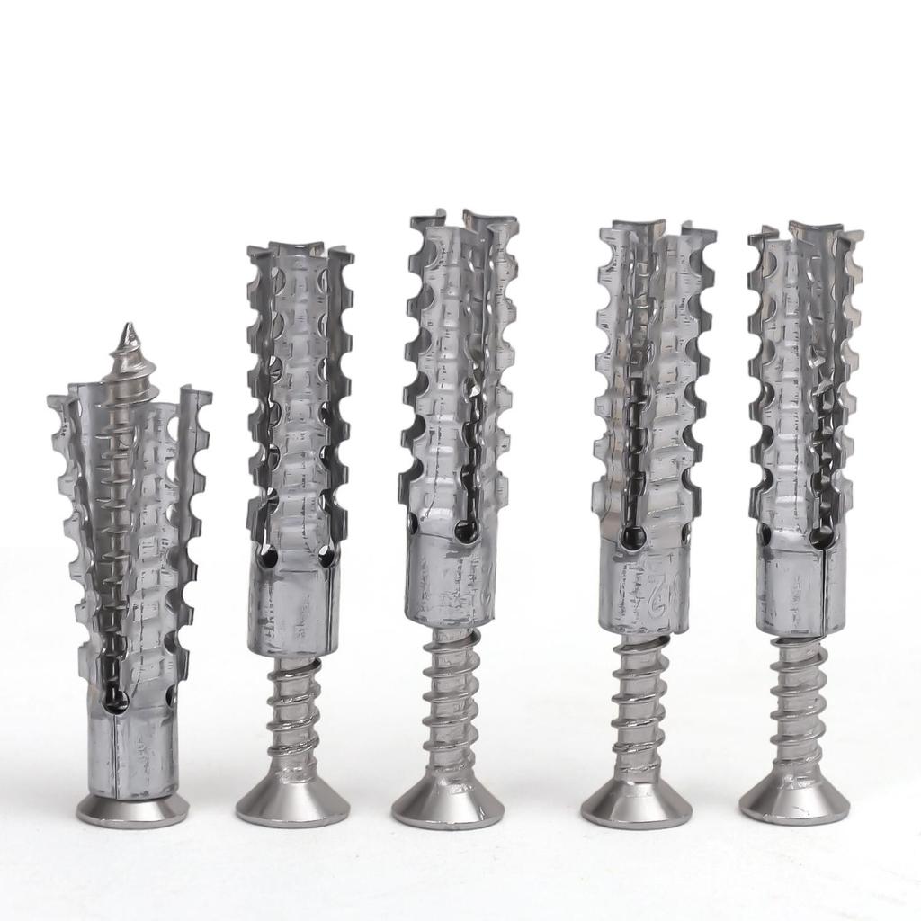 Metal Expansion Tubes Screw Hollow Walls Drywall Anchors Bolt Kit Serrated Self Tapping Screws Fixing Fasteners Drilling Plugs