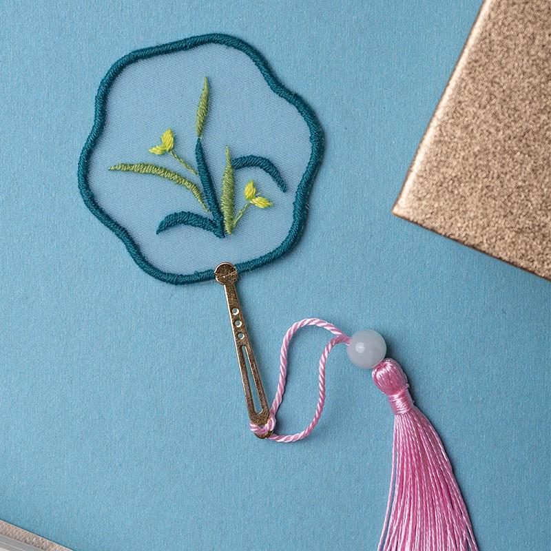 Chinese-Style DIY Embroidery Bookmark Kit for Beginners – Creative Lu Embroidery Stationery Gift