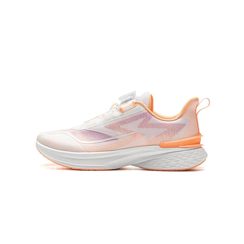 Li Ning Kids Running Shoes Comfortable Versatile Shock Absorbing Durable Low Top Kids Sneaker Fluorescent-Orange Standard-White YKFV094-4