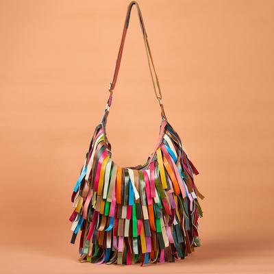 Echt Leer Koeienhuid Boheemse Kwast Eénschouder Grote Capaciteit Crossbody Tas