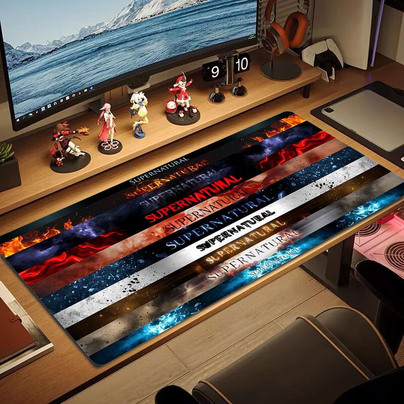 Supernatural Elements Large Size Mouse Pad Large Gaming Table Cushion Nonslip Laptop Tablet Big Mousepad Xxl Mat Mini Pc Playmat With Lock Edge