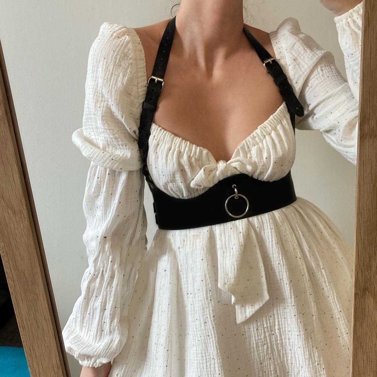 портупея на грудь панк готика подвязки на ноги кожаная портупея цепочка для тела готическая портупея ремни модные декоративные ремни-портупеи