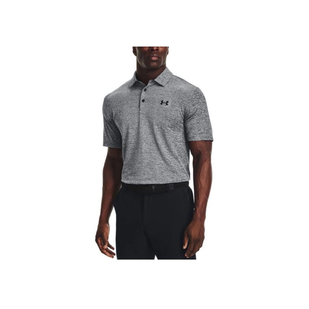 Under Armour Solid Color Golf Sports Short Sleeve Polo Shirt Men Tops Grey 1378673-002