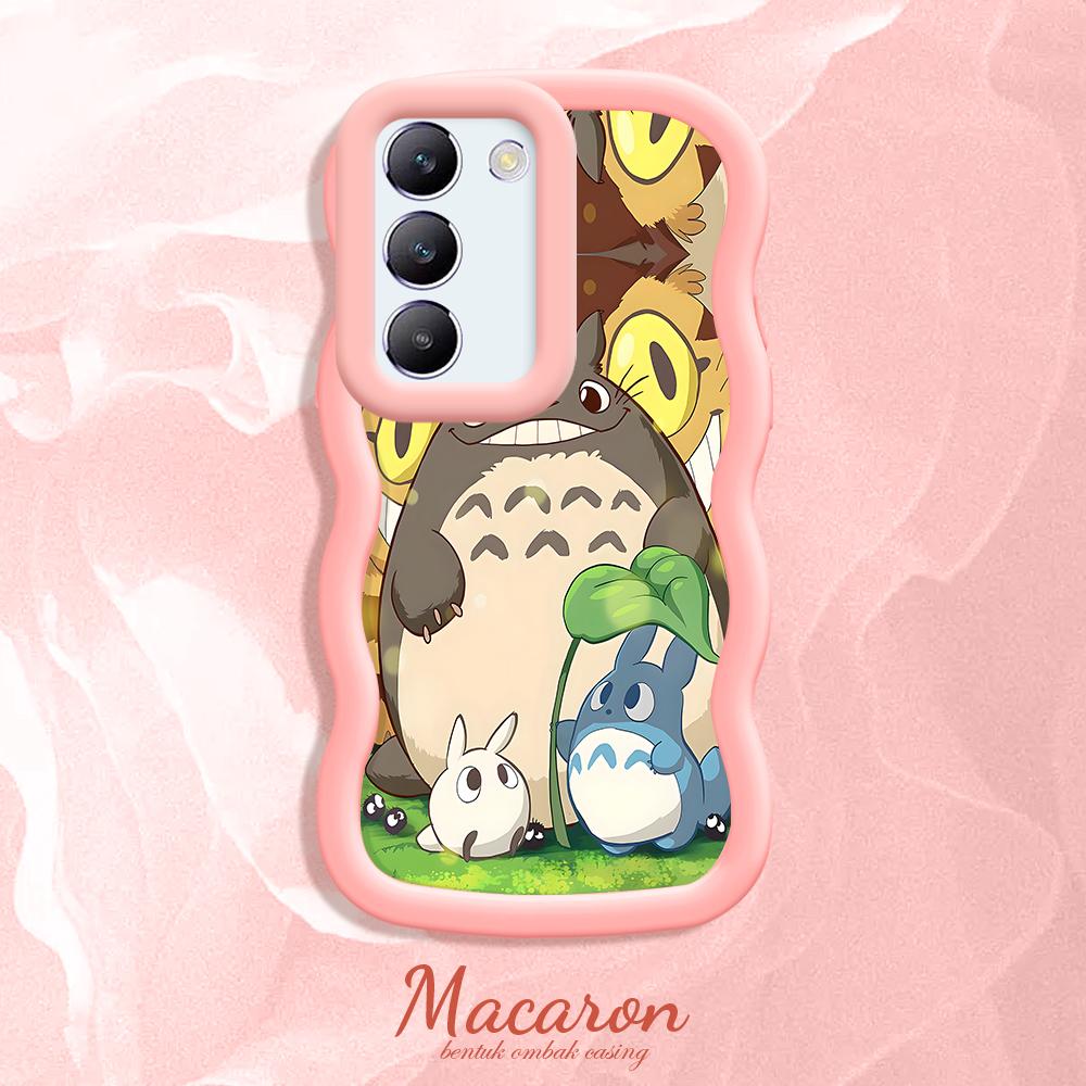 

Окрашенный узор Big Wave Edge Мягкий силиконовый материал Macaron чехол для телефона противоударный защитный резиновый чехол для OnePlus Vivo Motorola Moto Vivo Y27 5G розовый