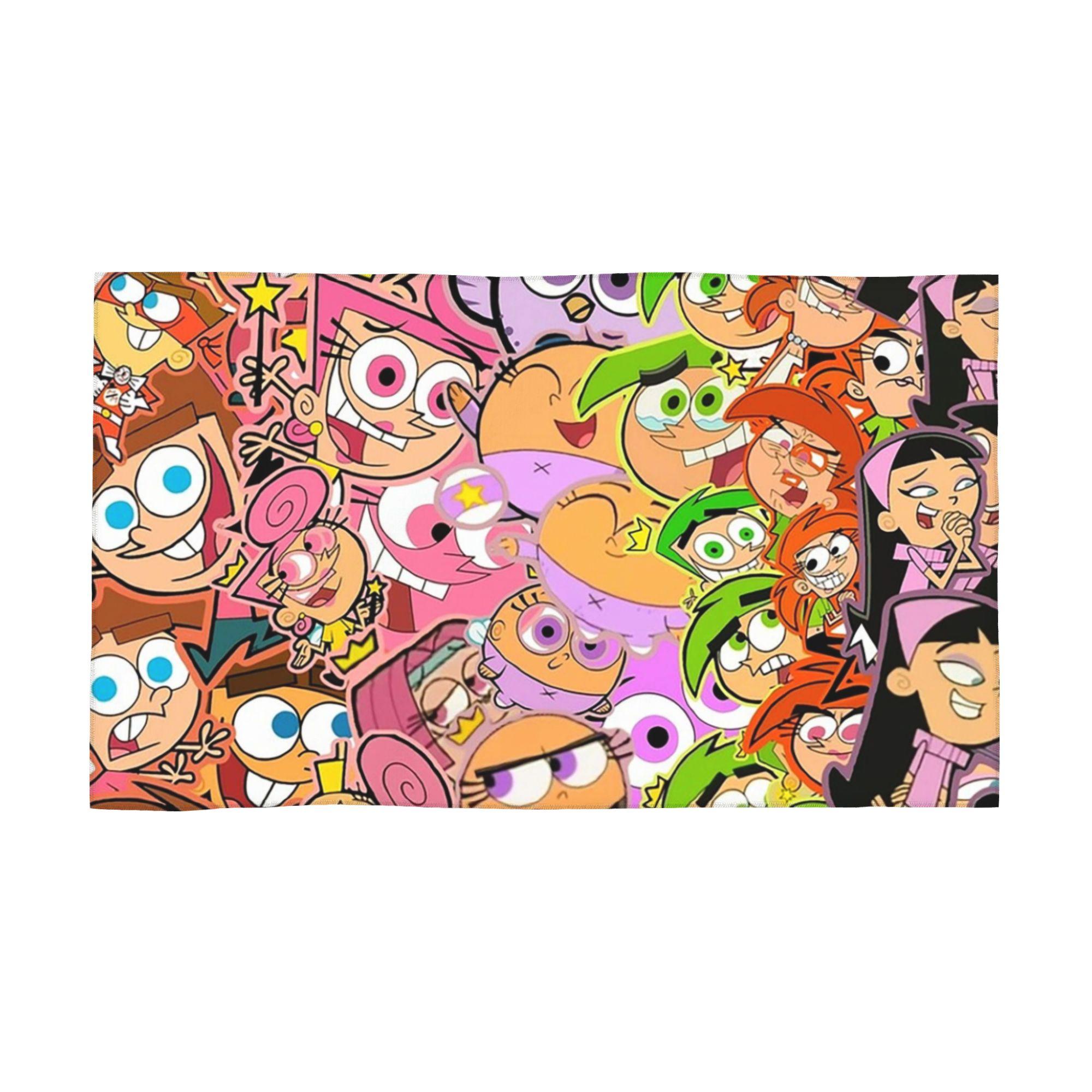 The Fairly Odd Parents Soft Face Towel Quick Dry Pool Bath Cotton Towels Breathable W40*H60(CM)