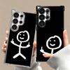Funny Stickman Matchman Plating Phone Case For Samsung Galaxy S24 S25 FE S26 Edge S23 Ultra S22 S21 Plus S20 Anti-Fall Airabag C