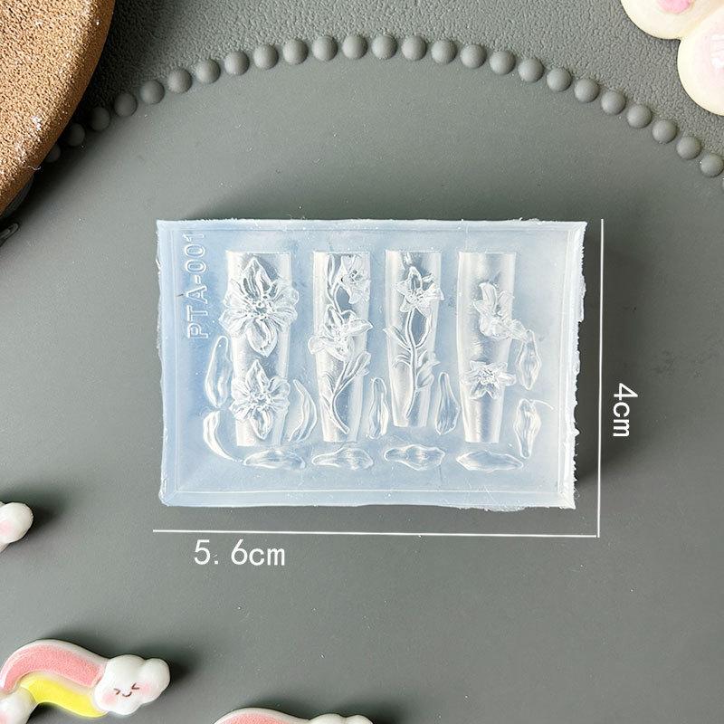 3D Fruit Silicone Nail Mold Sweet Flower Petals Fairy Nails Templates Diy Nail Art Decor Manicure Template For Nail Charms