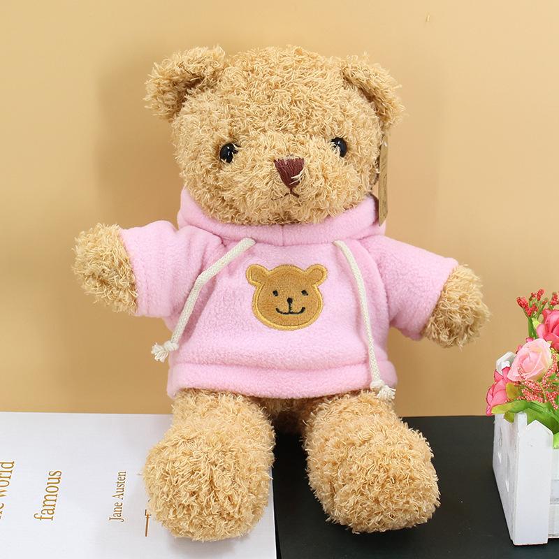 Teddy sweater bear creative dressing bear doll throw pillow plush toy rag doll birthday gift