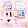 VBACALA Pretend Play Makeup Toy for Uncolored Makeup Pretend Play Toy with Storage Birthday Gift Girls, Set, Plastic, Lipstick, Mirror, Eyeshadow,