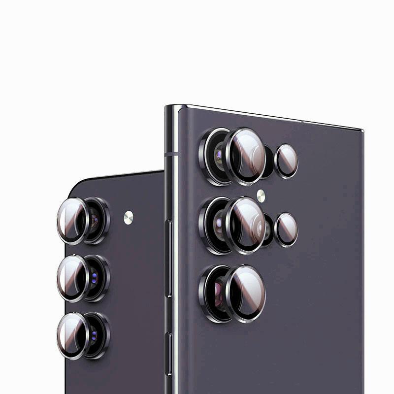 Bague en matériau pour appareil photo Samsung Galxy S24 Ultra S23 FE Plus S24+ S22 S25 ultra, coque arrière en verre trempé