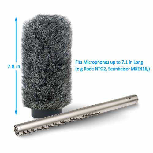 YOUSHARES NTG3 Pare-brise de microphone - Deadcat Muff anti-vent pour microphone canon Road NTG-3 et Sennheiser MKH416, 7,1" de long